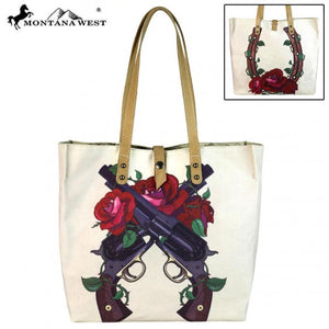 Montana West Wild West Guns & Roses Tote