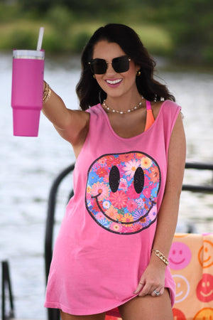 Floral Smiley Tank