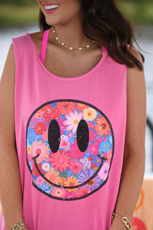 Floral Smiley Tank