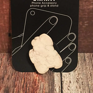 Ivory Stone Phone Grip Holder/Stand