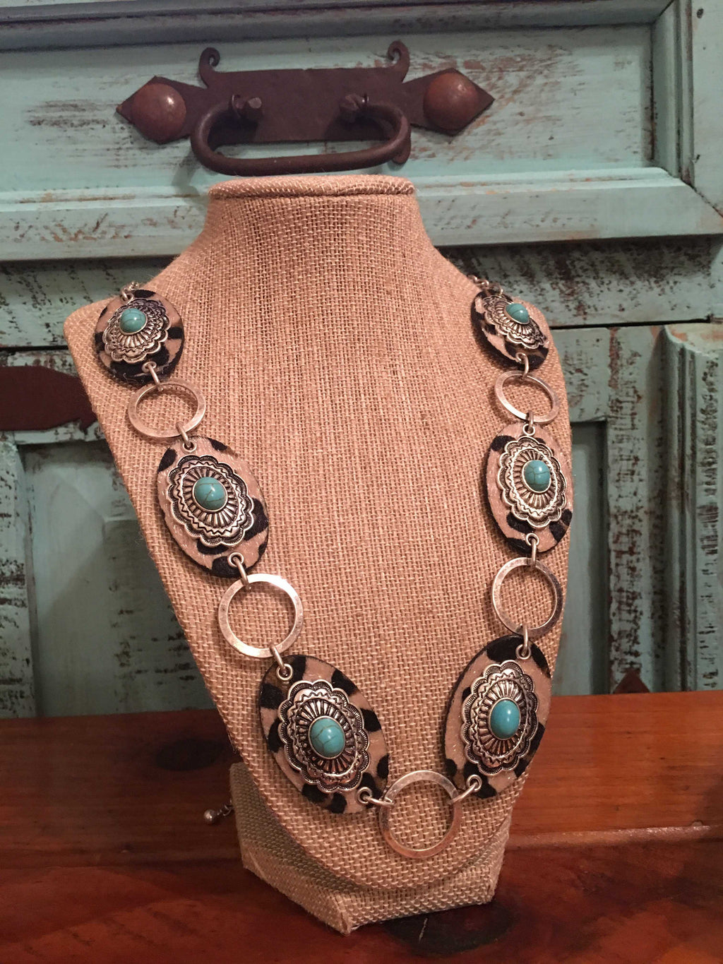Concho Leopard Necklace