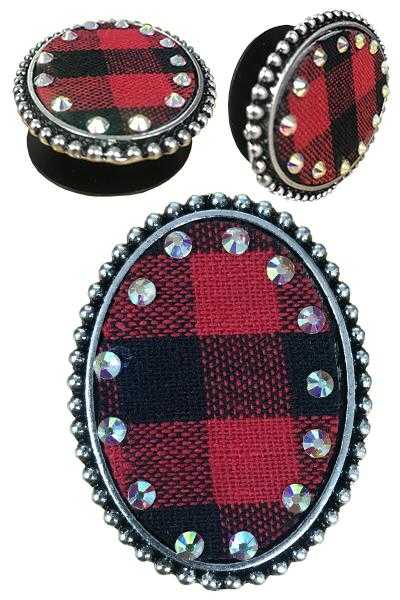 Buffalo Plaid Phone Grip from Outlaws and Angels Boutique